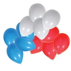 100 Ballons Bleus, Blancs, Rouges 12'' 30 Cm