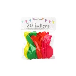 20 Ballons FLUO Assortis 26 Cm
