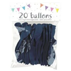 20 Ballons Latex BLEU DARK 25 Cm