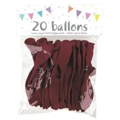 20 Ballons Latex BORDEAUX 25 Cm