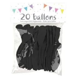 20 Ballons Latex NOIR 25 Cm