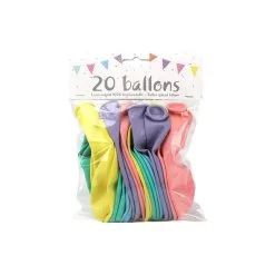 20 Ballons Latex Pastel 25 Cm