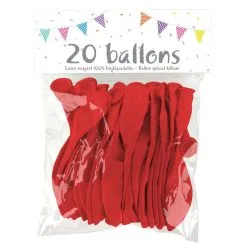 20 Ballons Latex ROUGE 25 Cm