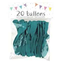 20 Ballons Latex TURQUOISE 25 Cm