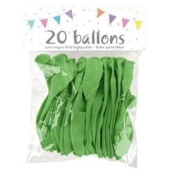 20 Ballons Latex VERT CLAIR 25 Cm