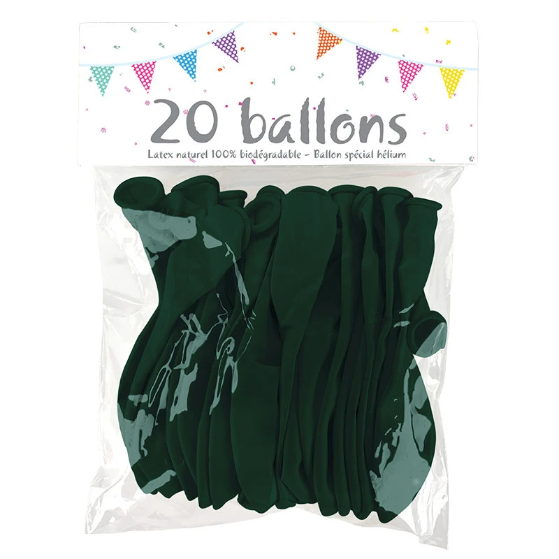 20 Ballons Latex VERT FONCE 25 Cm 3 20 Ballons Latex VERT FONCE 25 Cm