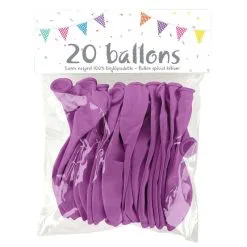 20 Ballons Latex VIOLET 25 Cm