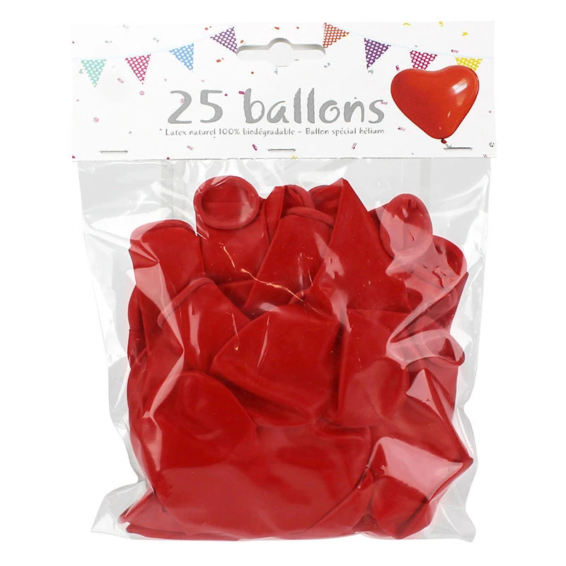 25 Ballons Coeur Rouge 26 Cm 4 25 Ballons Coeur Rouge 26 Cm – Image 2