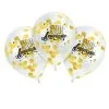 3 Ballons JOYEUX ANNIVERSAIRE Confettis Papier Or -Perruque Soldes 3 ballons joyeux anniversaire confettis metal or