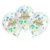 3 Ballons JOYEUX ANNIVERSAIRE Confettis Papier Pastel