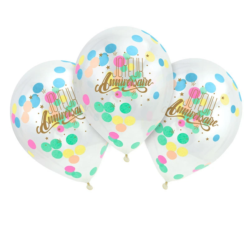3 Ballons JOYEUX ANNIVERSAIRE Confettis Papier Pastel 3 3 Ballons JOYEUX ANNIVERSAIRE Confettis Papier Pastel
