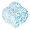 5 Ballons 40cm Confettis COEUR BLEU -Perruque Soldes 5 ballons 40cm confettis coeur bleu