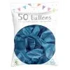 50 Ballons Latex Métal Nacré Bleu Ciel 30 Cm