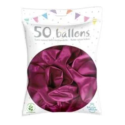 50 Ballons Latex Métal Nacré Fuchsia 30 Cm