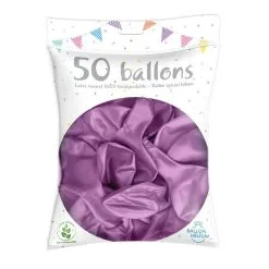 50 Ballons Latex Métal Nacré Lilas 30 Cm