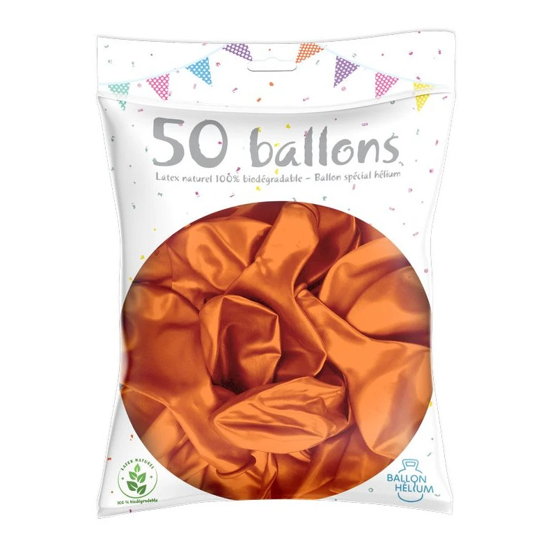 50 Ballons Latex Métal Nacré Orange 30 Cm 3 50 Ballons Latex Métal Nacré Orange 30 Cm