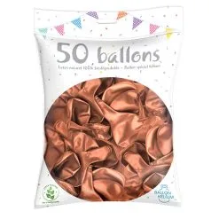 50 Ballons Latex Métal Nacré Rose GOLD 30 Cm