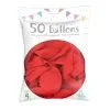 50 Ballons Latex Rouge 30 Cm -Perruque Soldes 50 ballons latex rouge 30 cm