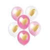 6 Ballons Latex 30cm Avec Impression COEUR Métalisée -Perruque Soldes 6 ballons 30cm avec impression coeur metalisee