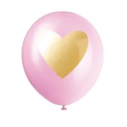 6 Ballons Latex 30cm Avec Impression COEUR Métalisée -Perruque Soldes 6 ballons 30cm avec impression coeur metalisee 2