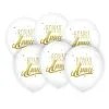 6 Ballons Bonne Année Blanc/or -Perruque Soldes 6 ballons bonne annee blanc or blanc or