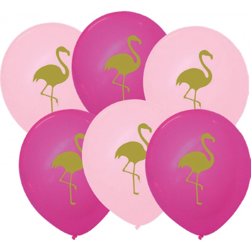 6 Ballons Imprimés Flamant Rose 3 6 Ballons Imprimés Flamant Rose
