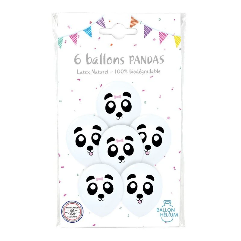 6 Ballons Imprimés PANDA 4 6 Ballons Imprimés PANDA – Image 2