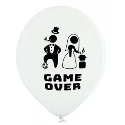 6 Ballons Latex GAME OVER 30 Cm -Perruque Soldes 6 ballons latex game over 30 cm 2