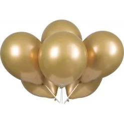 6 Ballons 28 Cm PLATINIUM Or Métalisés PREMIUM QUALITE