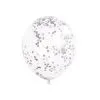 6 Ballons Transparents 30 Cm Confettis - Argent -Perruque Soldes 6 ballons transparents 31 cm confettis argent