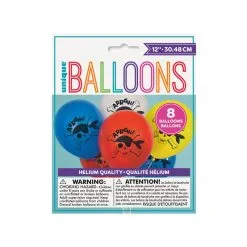 8 Ballons Latex 23 Cm AHOY PIRATE -Perruque Soldes 8 ballons latex 23 cm ahoy pirate 2