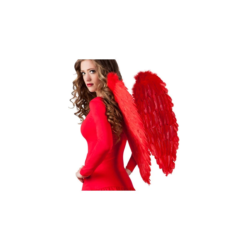 Ailes D'ange En Plumes Rouges 65x65 Cm 3 Ailes D'ange En Plumes Rouges 65x65 Cm