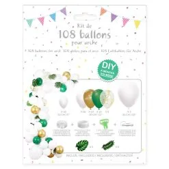 Kit TROPICAL 108 Ballons + 10 Feuilles Et Accessoires -Perruque Soldes arche kit tropical 108 ballons 10 feuilles et accessoires 2