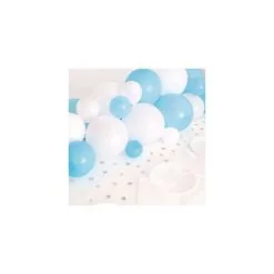 Centre De Table En Guirlande De Ballons Bleu/blanc + Confettis Foil