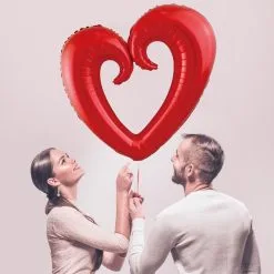 Ballon Coeur Foil Rouge 90 X 109 Cm -Perruque Soldes ballon coeur foil rouge 90 x 109 cm 2