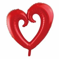 Ballon Coeur Foil Rouge 90 X 109 Cm