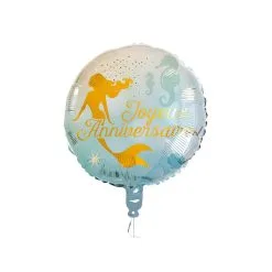 Ballon Foil 45 Cm Sirène Joyeux Anniversaire Double Face