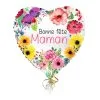 Ballon Foil 45cm COEUR Bonne Fête Maman FLEUR 1 Ballon Foil 45cm COEUR Bonne Fête Maman FLEUR -Perruque Soldes ballon foil 45cm coeur bonne fete maman fleur
