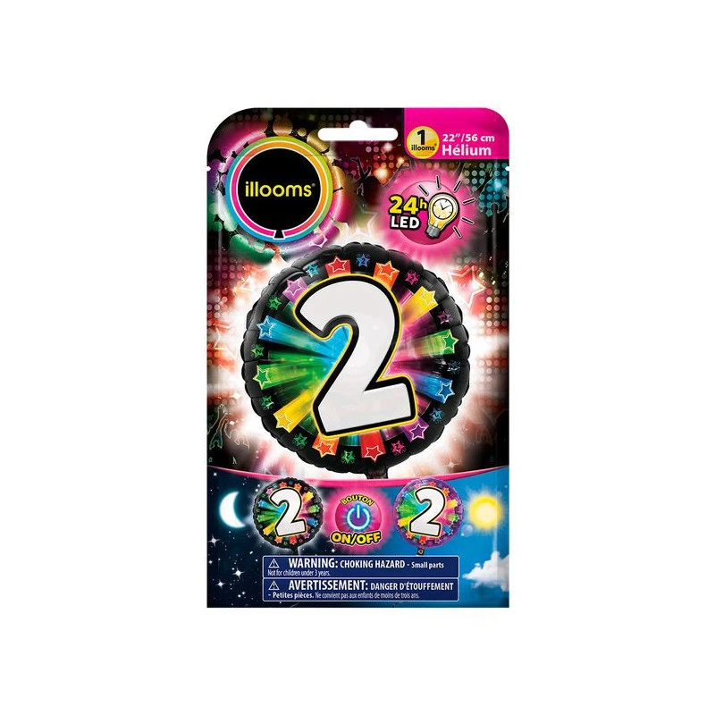 Ballon Foil 56 Cm LED CHIFFRE 2 5 Ballon Foil 56 Cm LED CHIFFRE 2 – Image 3