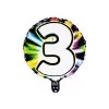 Ballon Foil 56 Cm LED CHIFFRE 3 -Perruque Soldes ballon foil 56 cm led chiffre 3