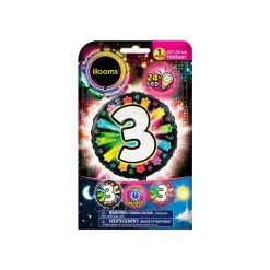 Ballon Foil 56 Cm LED CHIFFRE 3 -Perruque Soldes ballon foil 56 cm led chiffre 3 2