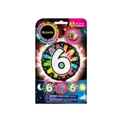 Ballon Foil 56 Cm LED CHIFFRE 6 -Perruque Soldes ballon foil 56 cm led chiffre 6 2