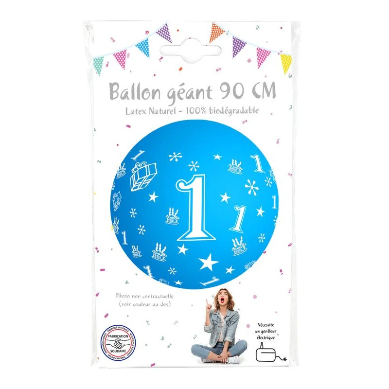 Ballon Géant 90cm Chiffre 1 Coloris Aléatoires 4 Ballon Géant 90cm Chiffre 1 Coloris Aléatoires – Image 2
