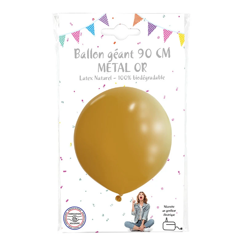 Ballon Géant Métal Uni 90cm Or 4 Ballon Géant Métal Uni 90cm Or – Image 2