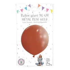 Ballon Géant Métal Uni 90cm Rose Gold -Perruque Soldes ballon geant metal uni 90cm rose gold 1