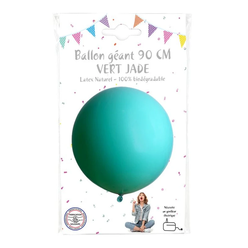 Ballon Géant Uni 90cm Vert Jade 4 Ballon Géant Uni 90cm Vert Jade – Image 2