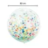 Ballon Transparent GEANT 80 CM Confettis Multi 5cm Papier De Soie