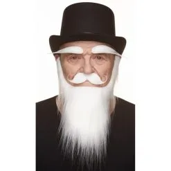 Barbe De Père Noël Blanche Complète