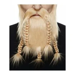 Barbe + Moustache Captain Viking Longue Blonde (061)