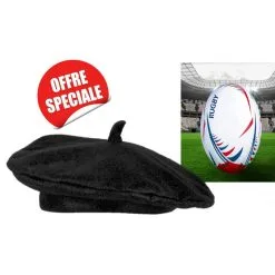 Béret Feutrine NOIR -Perruque Soldes beret france noir 3